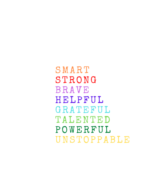 I Am Smart, Brave... Fitness Motiváció minta fekete pólón