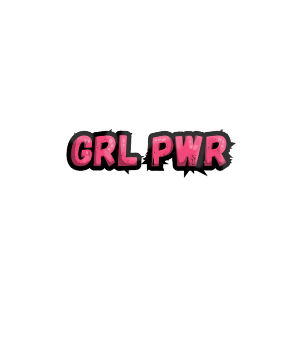 GRL PWR minta fehér pólón