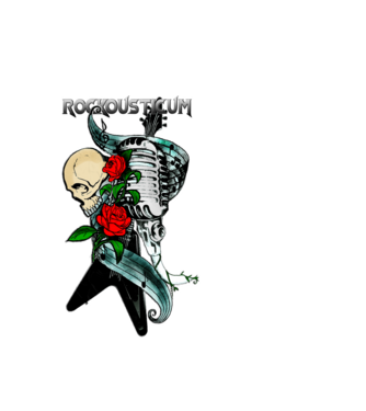 Rockousticum -Rose & Skull minta fehér pólón