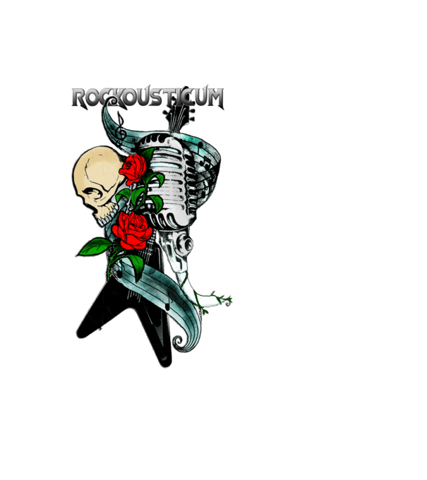 Rockousticum -Rose & Skull minta fekete pólón