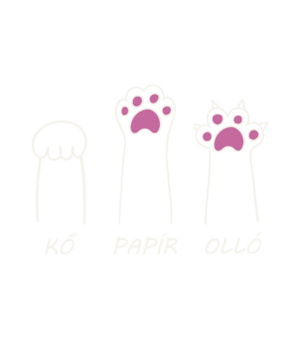 kő papír olló minta fehér pólón