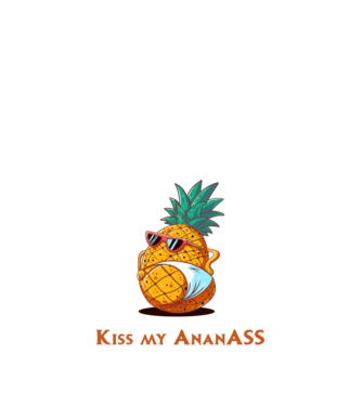 Kiss my ananASS. minta fekete pólón