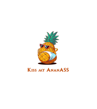 Kiss my ananASS. minta fekete pólón