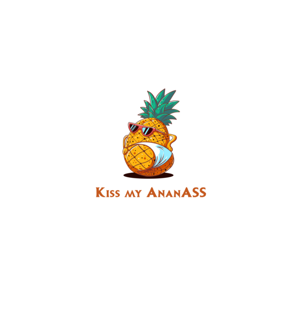Kiss my ananASS. minta farmerkék pólón
