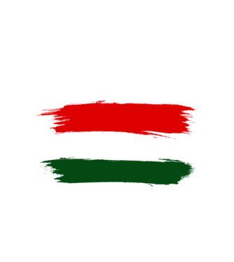 Magyar zászló (festett stílus) minta fehér pólón