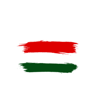 Magyar zászló (festett stílus) minta fehér pólón