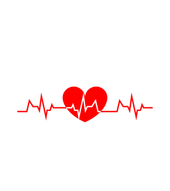 EKG szív minta fehér pólón