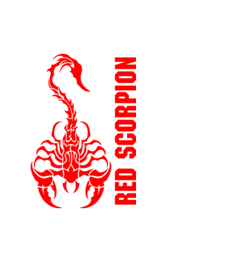 Red Scorpion minta fehér pólón