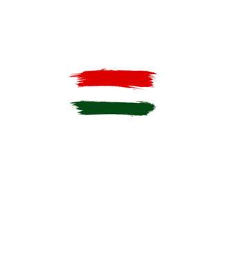 Magyar zászló (festett stílus) minta fekete pólón