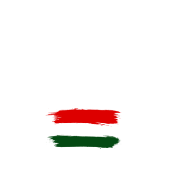 Magyar zászló (festett stílus) minta fehér pólón