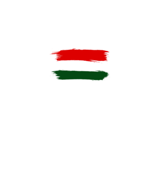 Magyar zászló (festett stílus) minta fekete pólón