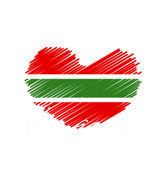 Magyar szív minta fehér pólón