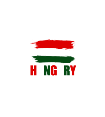 Hungary (tricolor)  minta fekete pólón