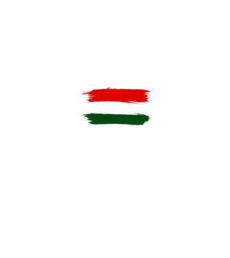 Magyar zászló (festett stílus) minta fekete pólón