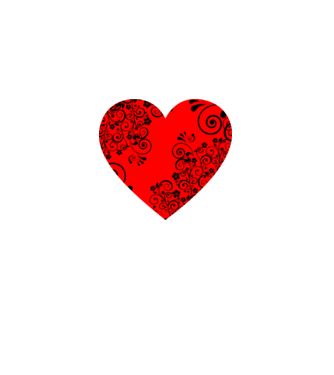 Heart (black) minta fekete pólón