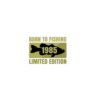 Born to Fishing 1985 minta farmerkék pólón