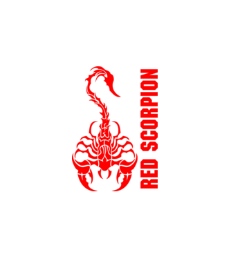 Red Scorpion minta fehér pólón