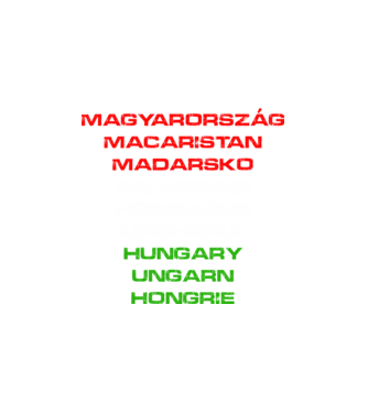 Magyarország (több nyelven) minta fehér pólón