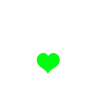Zöld szív minta fekete pólón
