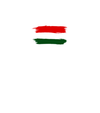 Magyar zászló (festett stílus) minta fekete pólón