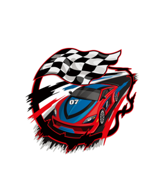 Racing minta fehér pólón