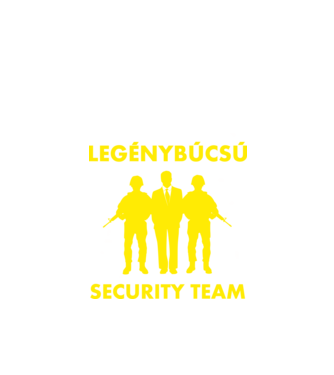 Legénybúcsú Security Team  minta fekete pólón