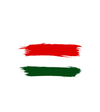 Magyar zászló (festett stílus) minta fekete pólón