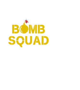 Bomb Squad minta fehér pólón