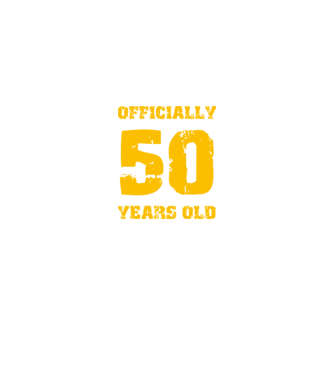 Hivatalosan 50 éves (yellow) minta fekete pólón