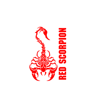 Red Scorpion minta fehér pólón