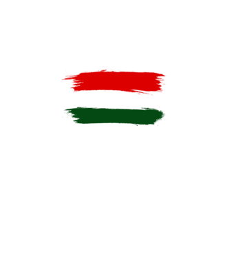 Magyar zászló (festett stílus) minta fekete pólón