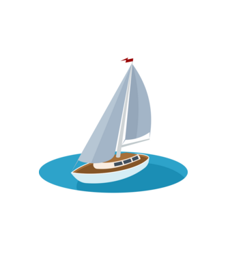Balatoni vitorlás minta fehér pólón