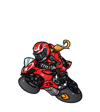 Motoros csaj minta fehér pólón