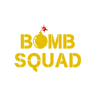 Bomb Squad minta fehér pólón