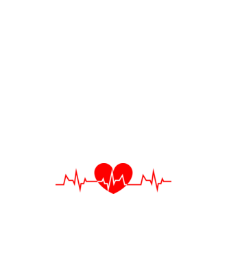 EKG szív minta fehér pólón