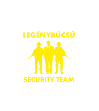 Legénybúcsú Security Team  minta fehér pólón