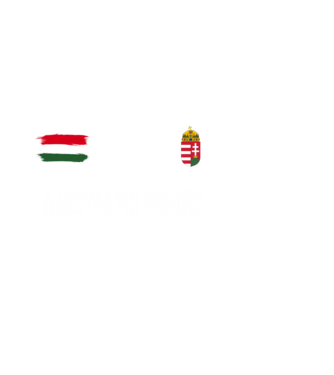 Magyarország címer és zászló minta fekete pólón