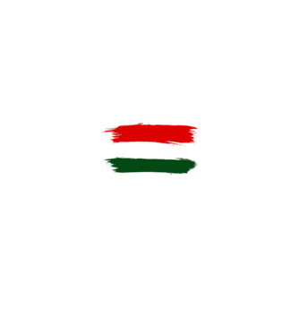 Magyar zászló (festett stílus) minta fekete pólón