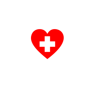 First-Aid-Heart minta királykék pólón