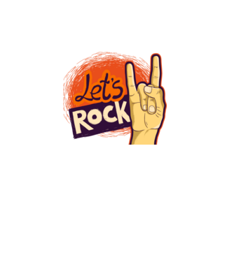 Let's Rock minta türkiz pólón