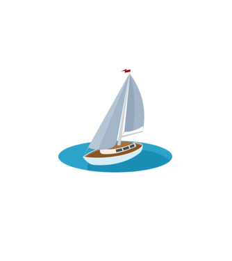 Balatoni vitorlás minta fekete pólón