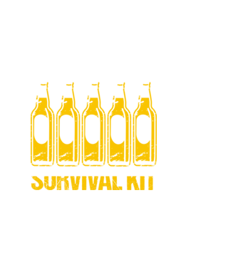 Survival kit (beer) minta sötétkék pólón