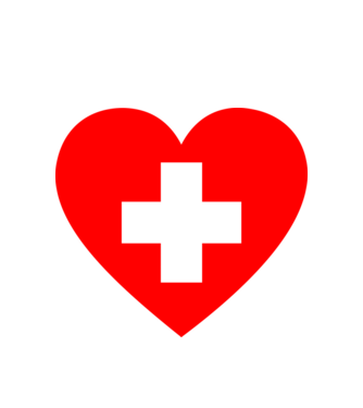 First-Aid-Heart minta fehér pólón