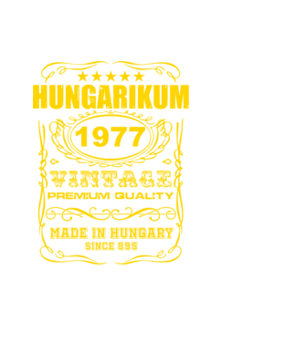Hungarikum 1977  minta fekete pólón