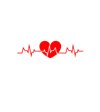 EKG szív minta fehér/piros pólón