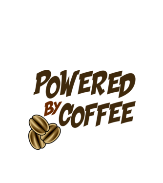 Powered by Coffee minta almazöld pólón