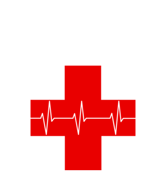 Red Cross EKG minta fehér pólón