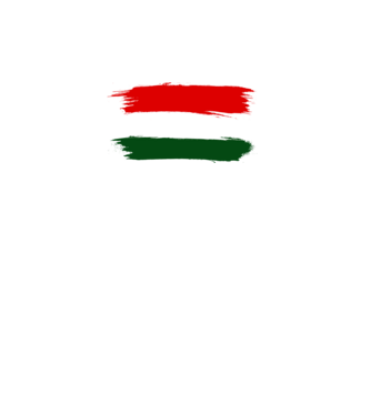 Magyar zászló (festett stílus) minta fekete pólón