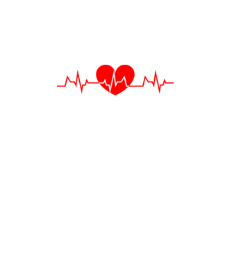 EKG szív minta fehér pólón