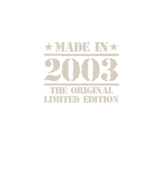 Made in 2003 minta fekete pólón